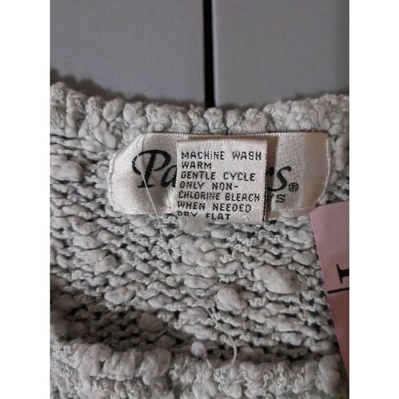 Partners Mervyn's Sweater women's medium gray knit Chunky cottagecore beaded - Picture 6 of 8